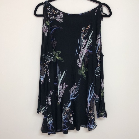 Free People Clear‎ Skies Printed Tunic Dress Black Small - Picture 6 of 9